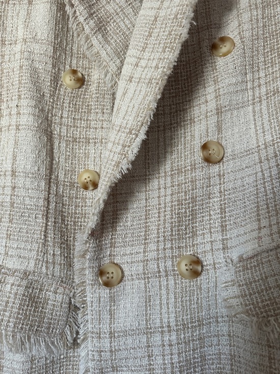 Fate Neutral Plaid Tweed Double-Breasted Blazer - Picture 4 of 5